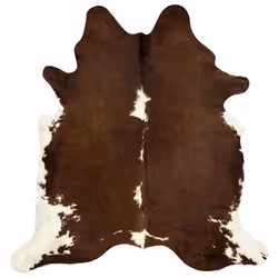 vidaXL Real Cowhide Rug Area Rug Cowhide Carpet Bedroom Mat Home Accent Rug - brown and white - Additional view 4