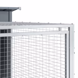 vidaXL Dog House with Run Dog Kennel Dog Crate Anthracite Galvanised Steel - Additional view 8