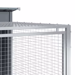 vidaXL Dog House with Run Dog Kennel Dog Crate Anthracite Galvanised Steel - Additional view 7