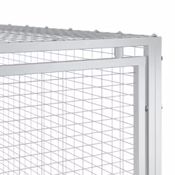 vidaXL Dog House with Run Dog Kennel Dog Crate Anthracite Galvanised Steel - Additional view 7