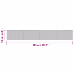 vidaXL Rug Floor Mat Area Rug Hallway Mat Carpet Runner Square Nature Bamboo - dark brown, 60 x 400 cm - Additional view 3