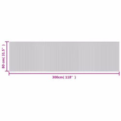 vidaXL Rug Floor Mat Area Rug Hallway Mat Carpet Runner Square Nature Bamboo - light natural, 80 x 300 cm - Additional view 3