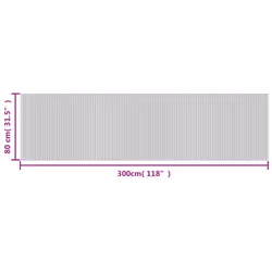 vidaXL Rug Floor Mat Area Rug Hallway Mat Carpet Runner Square Nature Bamboo - grey, 80 x 300 cm - Additional view 7