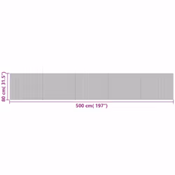 vidaXL Rug Floor Mat Area Rug Hallway Mat Carpet Runner Square Nature Bamboo - black, 80 x 500 cm
