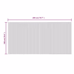 vidaXL Rug Floor Mat Area Rug Hallway Mat Carpet Runner Square Nature Bamboo - black, 100 x 200 cm - Additional view 7