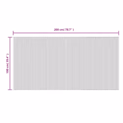 vidaXL Rug Floor Mat Area Rug Hallway Mat Carpet Runner Square Nature Bamboo - light natural, 100 x 200 cm - Additional view 3