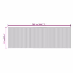 vidaXL Rug Floor Mat Area Rug Hallway Mat Carpet Runner Square Nature Bamboo - grey, 100 x 300 cm - Additional view 7