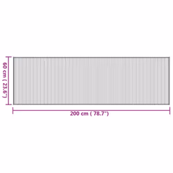 vidaXL Rug Kitchen Floor Mat Area Rug Living Room Hallway Carpet Square Bamboo - 60 x 200 cm