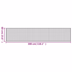 vidaXL Rug Kitchen Floor Mat Area Rug Living Room Hallway Carpet Square Bamboo - black, 60 x 300 cm