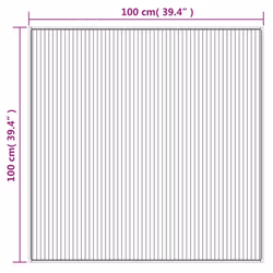 vidaXL Rug Kitchen Floor Mat Area Rug Living Room Hallway Carpet Square Bamboo - dark brown, 100 x 100 cm - Additional view 7