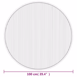 vidaXL Rug Floor Mat Area Rug Kitchen Hallway Carpet Runner Mat Round Bamboo - light natural, 100 cm - Additional view 3