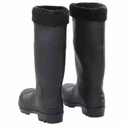 vidaXL Rian Boots with Removable Socks Waterproof Wellies Black Size 39 PVC - Additional view 4