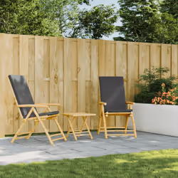 vidaXL Folding Garden Table Foldable Outdoor Table Patio Dining Table Bamboo - 45 x 45 x 45 cm