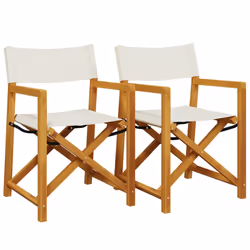VidaXL 365837, Terrace, Padded seat, Acacia wood, Polyester, Cream, White, 46 cm
