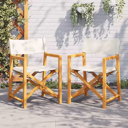VidaXL 365837 outdoor chair Terrace Padded seat Acacia wood, Polyester Cream, White