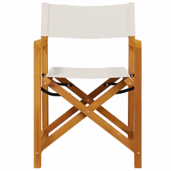 VidaXL 365837 outdoor chair Terrace Padded seat Acacia wood, Polyester Cream, White