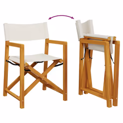 VidaXL 365837 outdoor chair Terrace Padded seat Acacia wood, Polyester Cream, White - Additional view 7