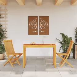 vidaXL Garden Table Balcony Outdoor Table Dinning Table Solid Acacia Wood - 110 x 55 x 75 cm - Additional view 2