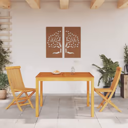 vidaXL Garden Table Balcony Outdoor Table Dinning Table Solid Acacia Wood - 110 x 110 x 75 cm - Additional view 2