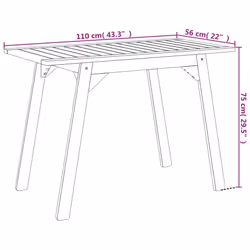 vidaXL Garden Dining Table Coffee Table Outdoor Dining Table Solid Wood Acacia - Additional view 9