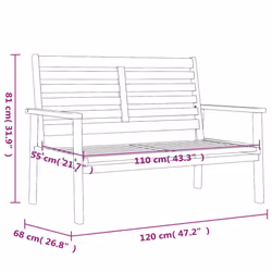 VidaXL 366377 outdoor bench Acacia wood - Additional view 8