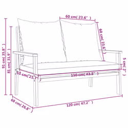 VidaXL 366378 outdoor bench Acacia wood, Fabric, Polyester - Additional view 8