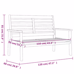 vidaXL Garden Set Outdoor Lounge Set Dining Table and Chair Solid Wood Acacia - Additional view 9