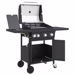 vidaXL Gas BBQ Grill with 4 Burners Gas Barbecue Black Powder-coated Steel - Additional view 5