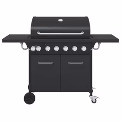 vidaXL Gas BBQ Grill with 7 Burners Gas Barbecue Black Powder-coated Steel - Additional view 2