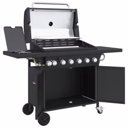 vidaXL Gas BBQ Grill with 7 Burners Gas Barbecue Black Powder-coated Steel - Additional view 5