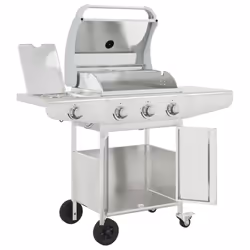vidaXL Gas BBQ Grill with 4 Burners Gas Barbecue Grill Silver Stainless Steel - Additional view 5