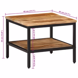 vidaXL Coffee Table Hallway End Table Accent Side Table Solid Rough Wood Mango