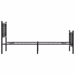vidaXL Metal Bed Frame with Headboard Home Bed Base Bedstead Black 100x200 cm - black, 80x200 cm/with headboard & footboard - Additional view 4