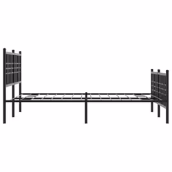vidaXL Metal Bed Frame with Headboard Home Bed Base Bedstead Black 100x200 cm - black, 120x190 cm/with headboard & footboard - Additional view 4