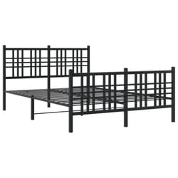 vidaXL Metal Bed Frame with Headboard Home Bed Base Bedstead Black 100x200 cm - black, 120x200 cm/with headboard & footboard