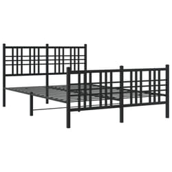 vidaXL Metal Bed Frame with Headboard Home Bed Base Bedstead Black 100x200 cm - black, 140x200 cm/with headboard & footboard