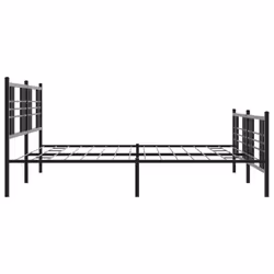 vidaXL Metal Bed Frame with Headboard Home Bed Base Bedstead Black 100x200 cm - black, 183x213 cm/with headboard & footboard - Additional view 4