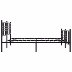vidaXL Metal Bed Frame with Headboard Home Bed Base Bedstead Black 100x200 cm - black, 193x203 cm/with headboard & footboard - Additional view 4