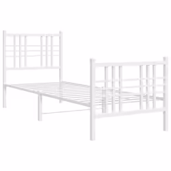 vidaXL Metal Bed Frame with Headboard Home Bed Base Bedstead Black 100x200 cm - white, 80x200 cm/with headboard & footboard