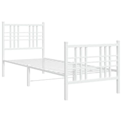 vidaXL Metal Bed Frame with Headboard Home Bed Base Bedstead Black 100x200 cm - white, 80x200 cm/with headboard & footboard