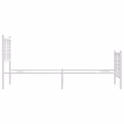 vidaXL Metal Bed Frame with Headboard Home Bed Base Bedstead Black 100x200 cm - white, 80x200 cm/with headboard & footboard - Additional view 4