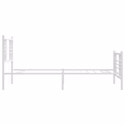vidaXL Metal Bed Frame with Headboard Home Bed Base Bedstead Black 100x200 cm - white, 90x200 cm/with headboard & footboard - Additional view 4