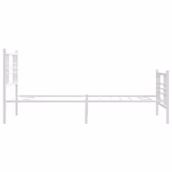 vidaXL Metal Bed Frame with Headboard Home Bed Base Bedstead Black 100x200 cm - white, 107x203 cm/with headboard & footboard - Additional view 4