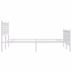vidaXL Metal Bed Frame with Headboard Home Bed Base Bedstead Black 100x200 cm - white, 120x190 cm/with headboard & footboard - Additional view 4