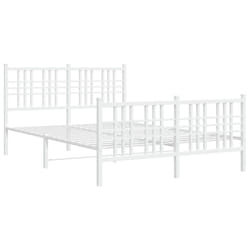 vidaXL Metal Bed Frame with Headboard Home Bed Base Bedstead Black 100x200 cm - white, 120x200 cm/with headboard & footboard