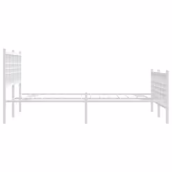 vidaXL Metal Bed Frame with Headboard Home Bed Base Bedstead Black 100x200 cm - white, 135x190 cm/with headboard & footboard - Additional view 4