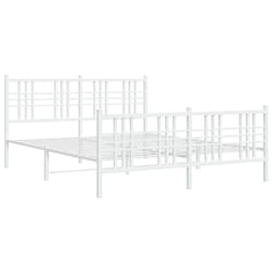 vidaXL Metal Bed Frame with Headboard Home Bed Base Bedstead Black 100x200 cm - white, 150x200 cm/with headboard & footboard