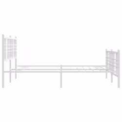vidaXL Metal Bed Frame with Headboard Home Bed Base Bedstead Black 100x200 cm - white, 150x200 cm/with headboard & footboard - Additional view 4