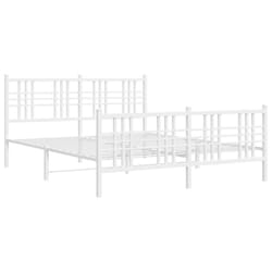 vidaXL Metal Bed Frame with Headboard Home Bed Base Bedstead Black 100x200 cm - white, 160x200 cm/with headboard & footboard