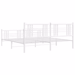 vidaXL Metal Bed Frame with Headboard Home Bed Base Bedstead Black 100x200 cm - white, 180x200 cm/with headboard & footboard - Additional view 5